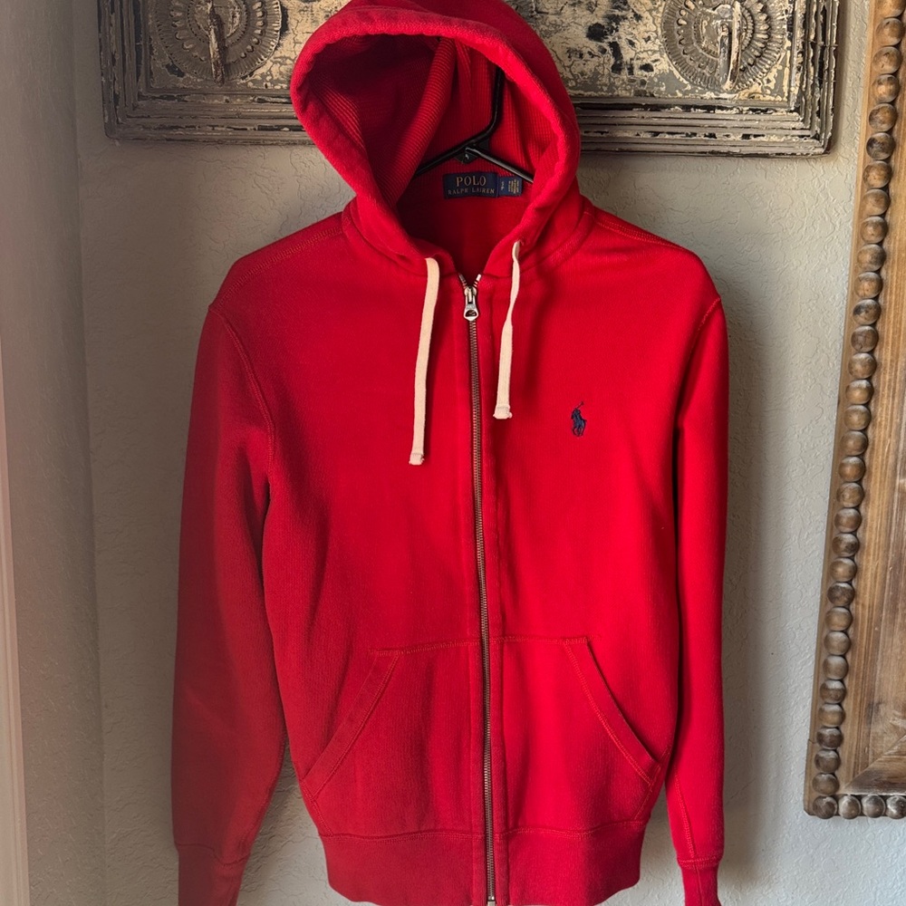 Polo by Ralph Lauren Men's Zip-Up Red Sweater